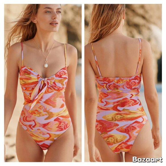 NWT Farm Rio Bandeau One-Piece Swimsuit - Picture 1 of 7